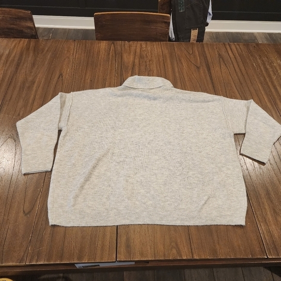 Vince Camuto silver heather cowl turtle neck oversized cozy sweater xl nwt - Picture 4 of 11